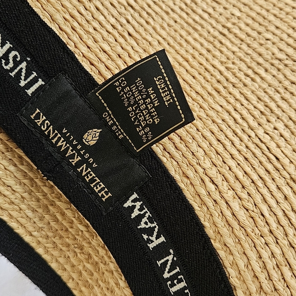 Helen Kaminski Mita packable Raffia Visor with black trim, elastic back - Picture 11 of 16